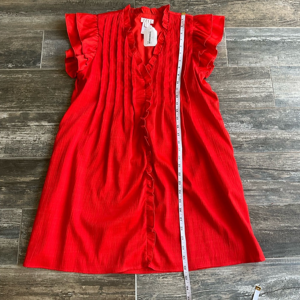 Red Ruffled Women's Top - Picture 4 of 5